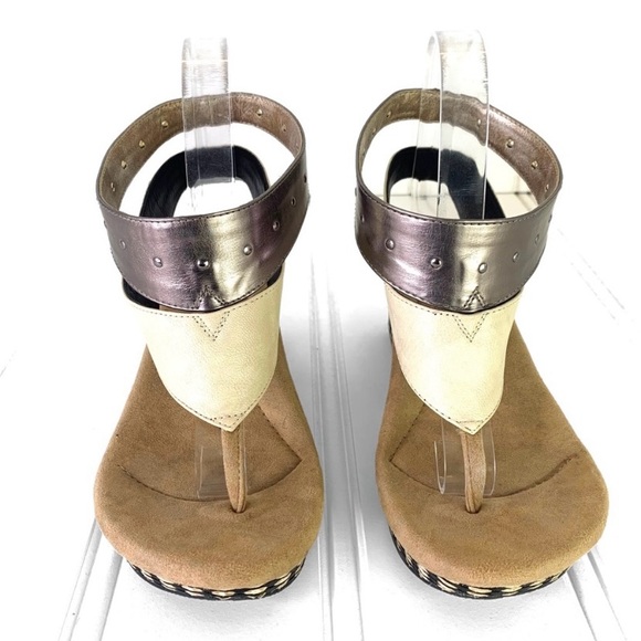 MODZORI WEDGE REVERSIBLE TWISTER SANDAL MULTICOLOUR SHOE NEUTRAL SLIP ON THONG 8 - Picture 2 of 10